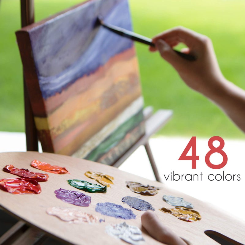 Zenacolor Oil Paint Set 48 x 12mL (0.4Oz) Pack of 48 Tubes of Oil Paints for Canvas Painting - Image 4